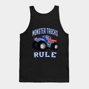 Monster Trucks Rule Pick-Up Monster Truck Cars Tank Top